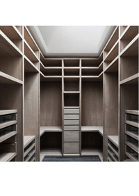 П-образная гардеробная комната в классическом стиле Курган