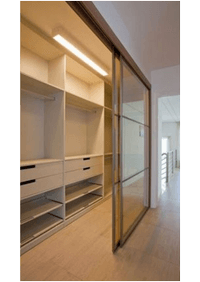 Линейная гардеробная комната с дверями купе Курган
