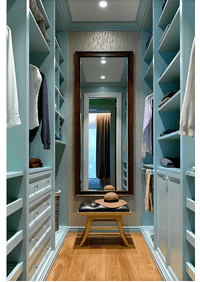 Параллельная гардеробная комната с большим зеркалом Курган